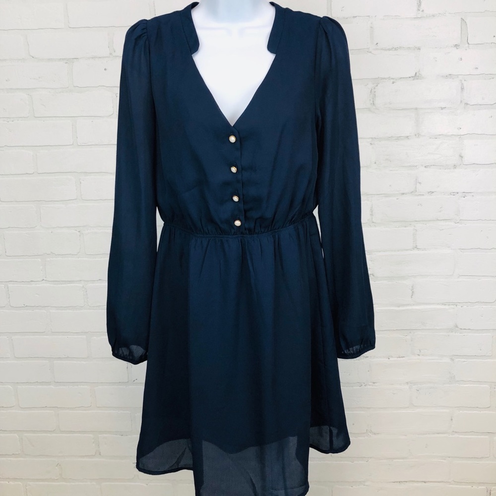 Everly Navy Blue Blouson Dress sz S